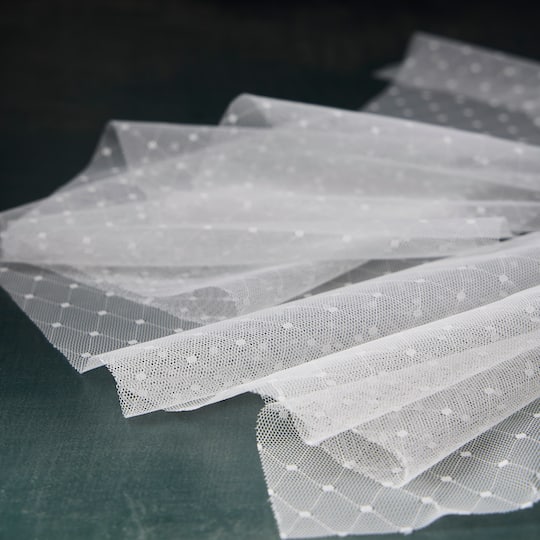 6" x 10yd. White Dot Lace Ribbon by Celebrate It™ Classic